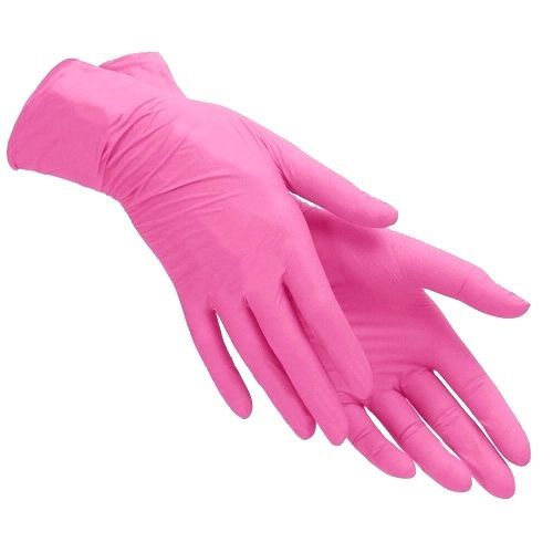 Перчатки нитриловые Benovy FLEXIS L, розовые смотровые 50 пар