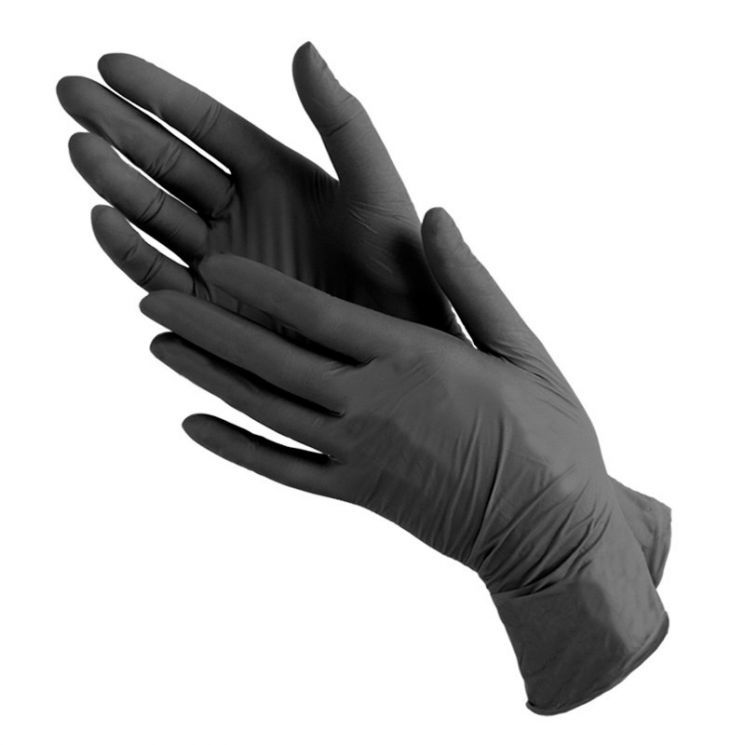 Перчатки нитриловые Benovy S, черные 50 пар