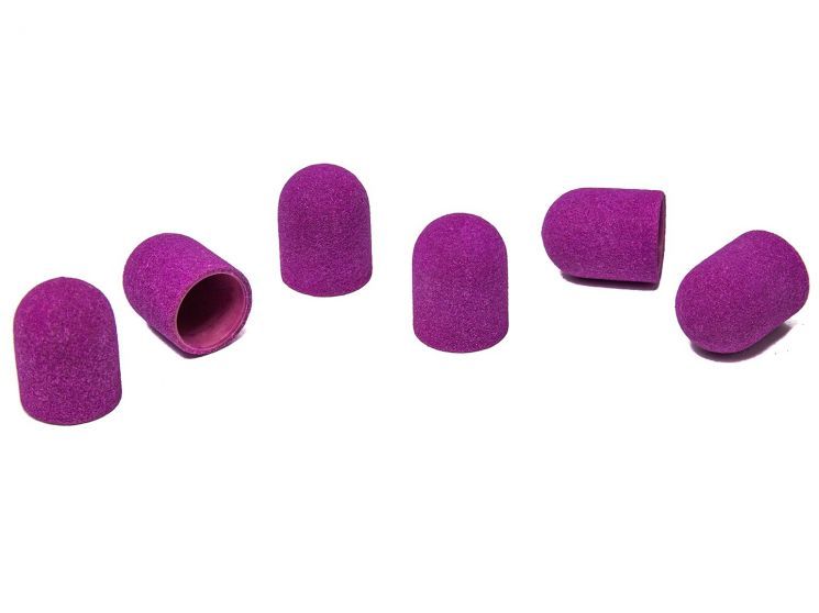 Колпачок абразивный для маникюра E.co Nails 13Х19мм, 80 грит, фиолетовый