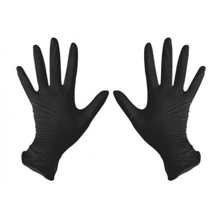 Перчатки  нитриловые Safe Care S, черные смотровые 50 пар,9,5гр