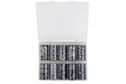 Фольга E.Co Nails с рисунокм в большой коробке снежинки черные (10 шт/уп.)