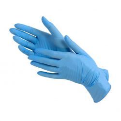 Перчатки  нитриловые Soline Charms L, голубые смотровые 50 пар