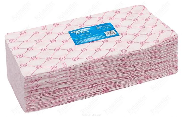 Полотенце малое White line 35'70 пачка розовый спанлейс (№50шт)