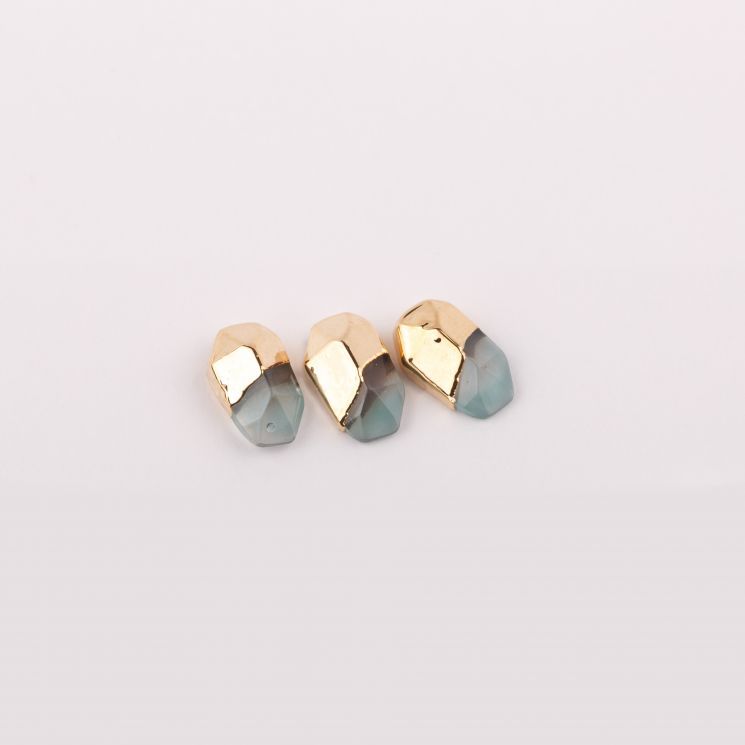 Дизайн E.co Nails для ногтей кристал в золотой оправе серый (3 шт.) №16