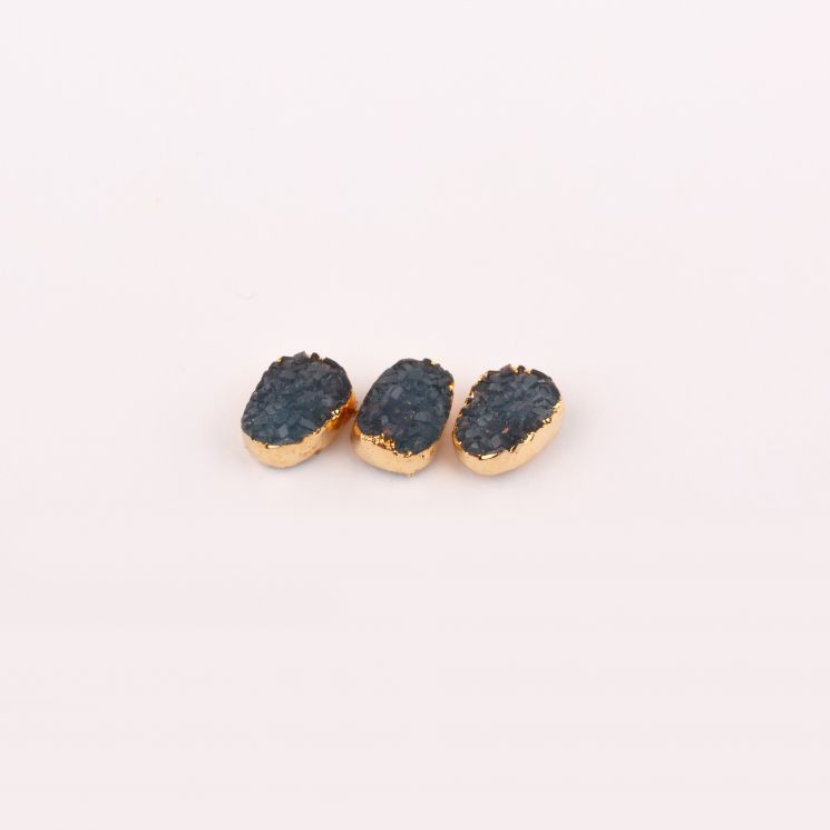 Дизайн E.Co Nails для ногтей камень в золотой оправе голубой (3 шт.) №17