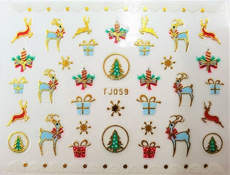 Наклейки для ногтей "Новогоднее чудо" TJ059